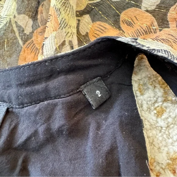 THE KOOPLES Anthropologie Wanted Silk Floral Print Ruffle Dress - Picture 12 of 16